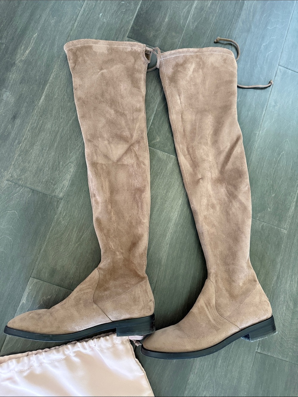 Stuart Weitzman Taupe Suede Over-the-Knee Boots